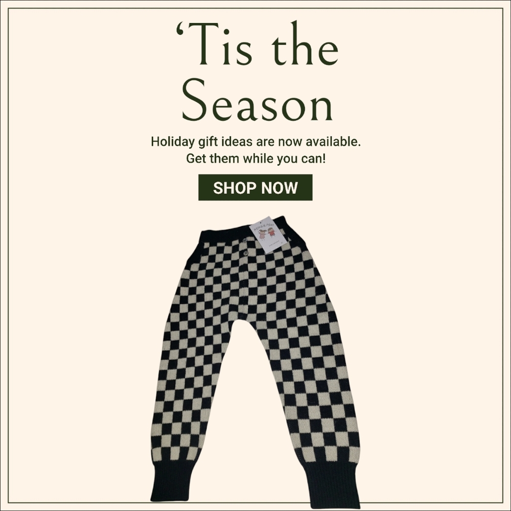 100% Cashmere Checked Square Domino Gingham Jogger Style Unisex Winter Play Pant